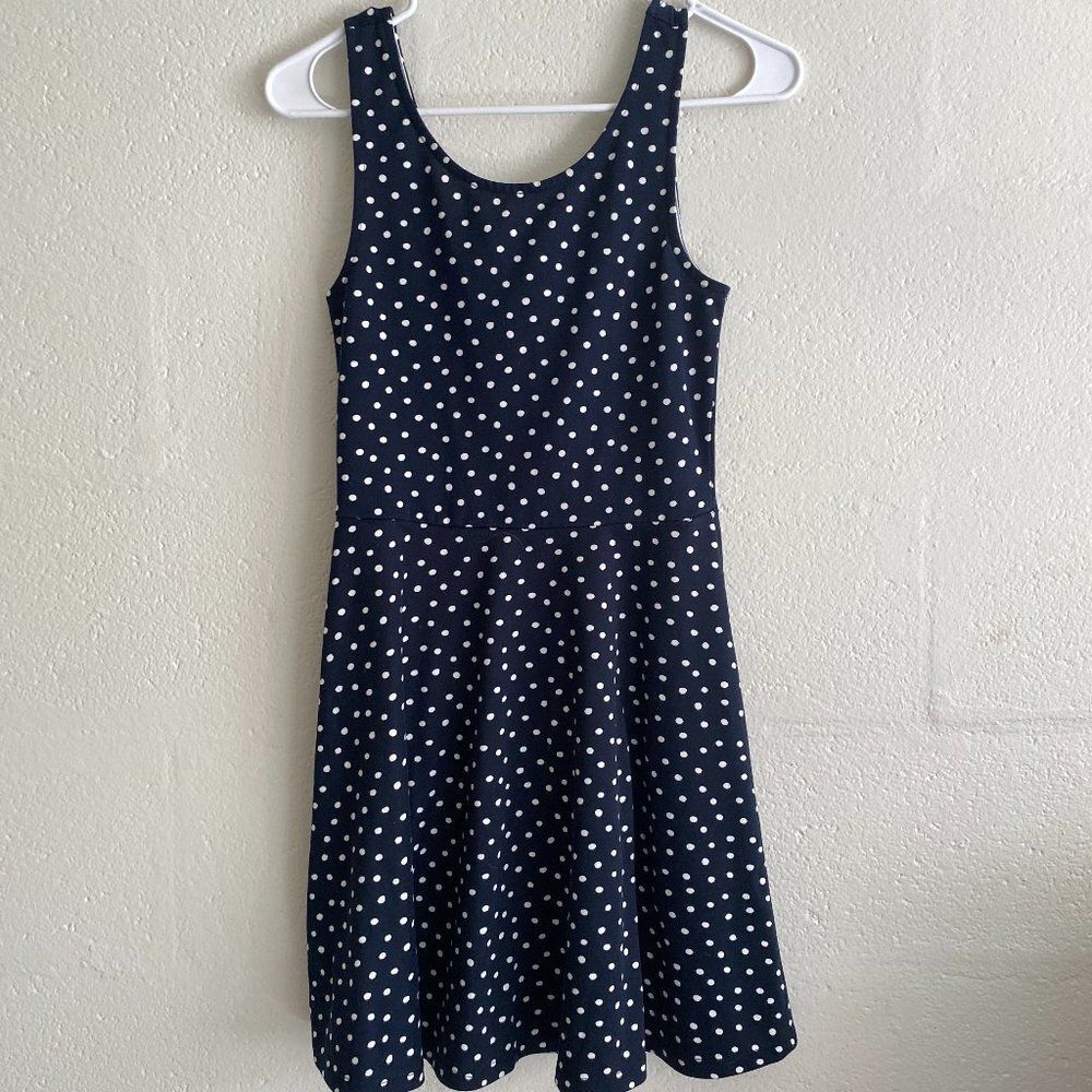 H&M Navy Blue polka dot sleeveless dress Size US 6 Excellent condition